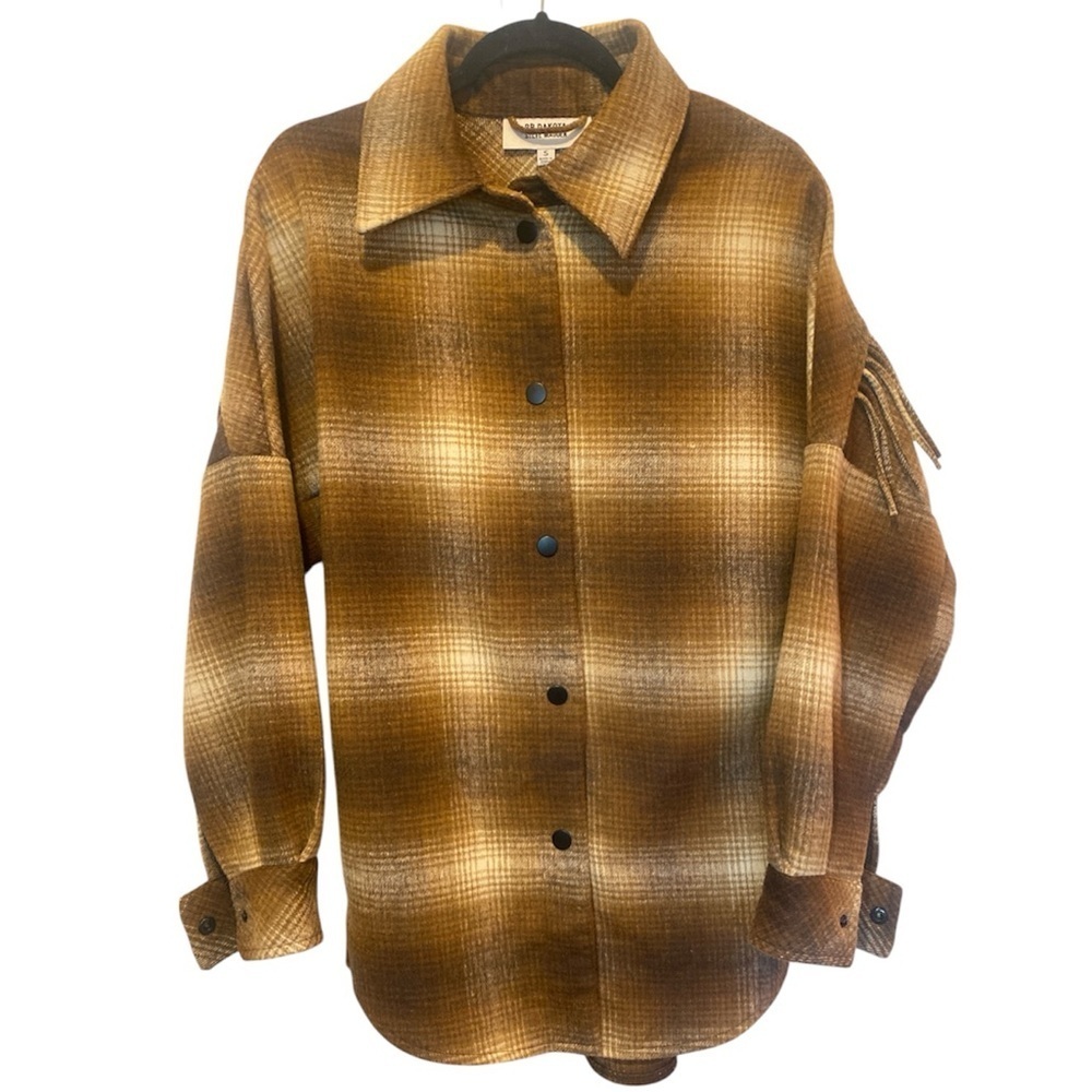BB Dakota x Steve Madden Dakota Plaid Fringe Jacket NWT